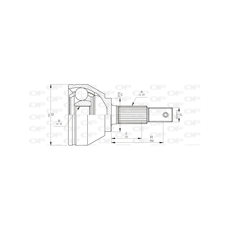 Embout de cardan avant (kit de réparation) OPEN PARTS CVJ5716.10