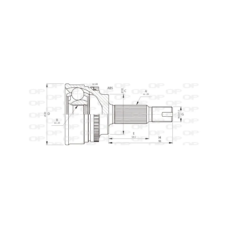 Embout de cardan avant (kit de réparation) OPEN PARTS CVJ5717.10