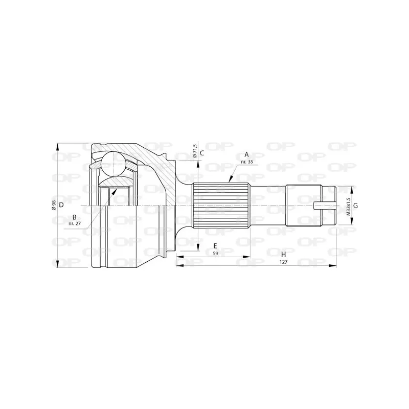 Embout de cardan avant (kit de réparation) OPEN PARTS CVJ5718.10