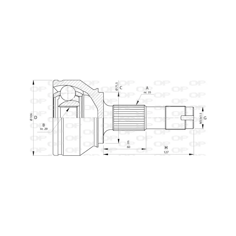 Embout de cardan avant (kit de réparation) OPEN PARTS CVJ5719.10