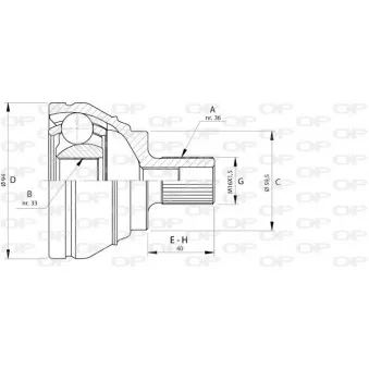 Embout de cardan avant (kit de réparation) OPEN PARTS CVJ5722.10