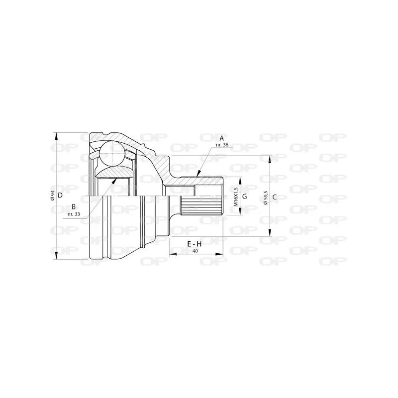 Embout de cardan avant (kit de réparation) OPEN PARTS CVJ5722.10