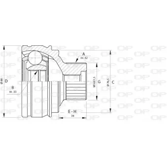 Embout de cardan avant (kit de réparation) OPEN PARTS CVJ5723.10