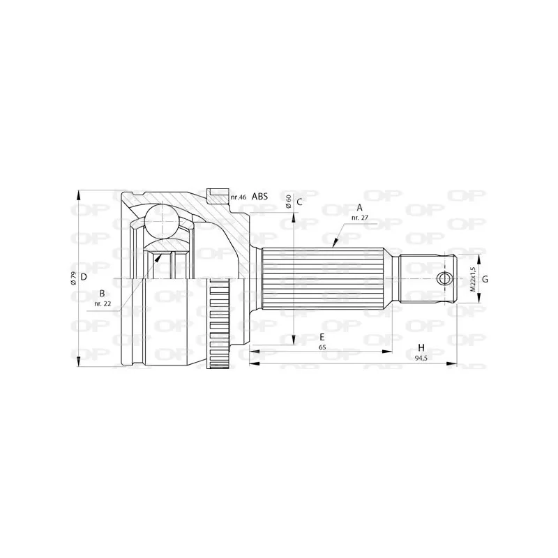 Embout de cardan avant (kit de réparation) OPEN PARTS CVJ5725.10