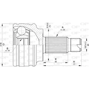 Embout de cardan avant (kit de réparation) OPEN PARTS CVJ5726.10