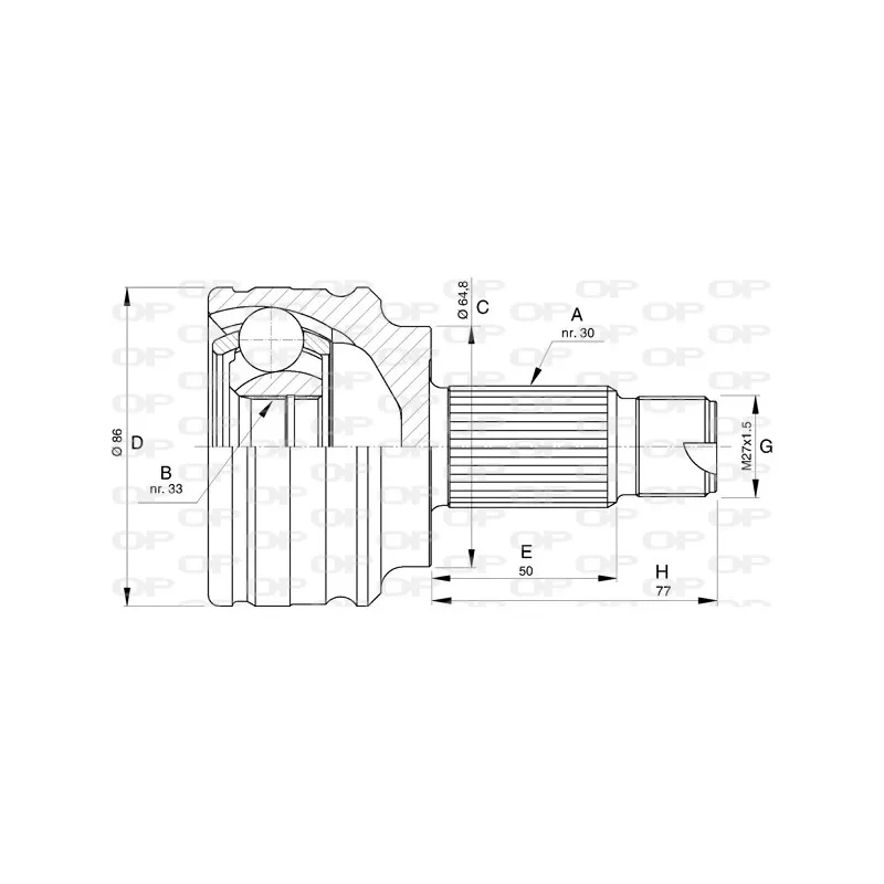 Embout de cardan avant (kit de réparation) OPEN PARTS CVJ5726.10
