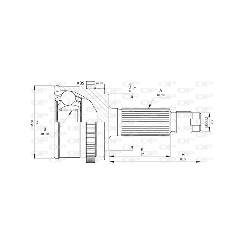 Embout de cardan avant (kit de réparation) OPEN PARTS CVJ5728.10