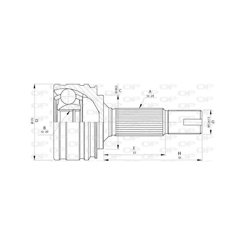 Embout de cardan avant (kit de réparation) OPEN PARTS CVJ5730.10