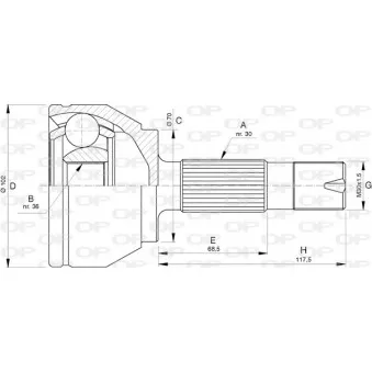 Embout de cardan avant (kit de réparation) OPEN PARTS CVJ5731.10