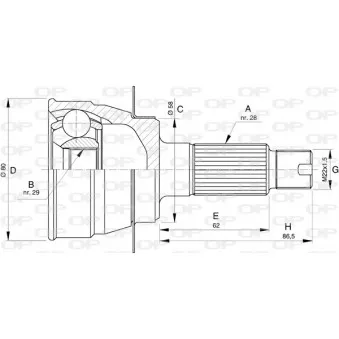 Embout de cardan avant (kit de réparation) OPEN PARTS CVJ5732.10