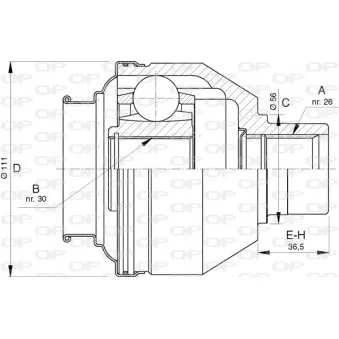 Embout de cardan avant (kit de réparation) OPEN PARTS CVJ5733.20