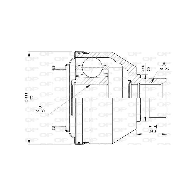 Embout de cardan avant (kit de réparation) OPEN PARTS CVJ5733.20