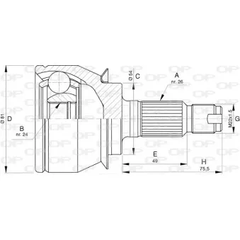 Embout de cardan avant (kit de réparation) OPEN PARTS CVJ5736.10
