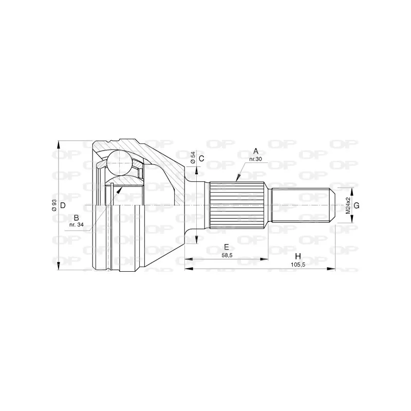 Embout de cardan avant (kit de réparation) OPEN PARTS CVJ5737.10