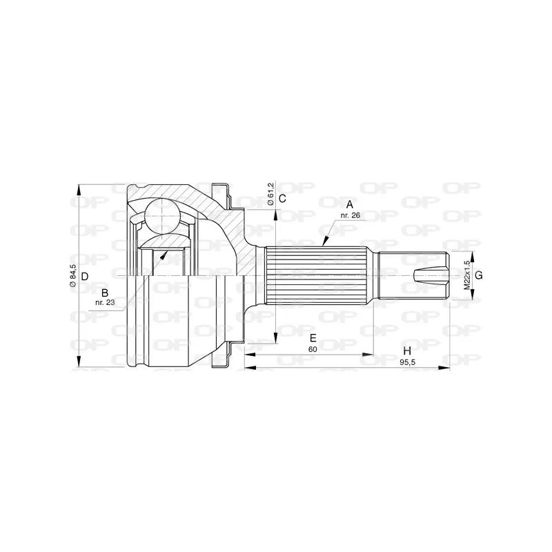Embout de cardan avant (kit de réparation) OPEN PARTS CVJ5739.10