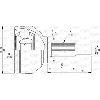 Embout de cardan avant (kit de réparation) OPEN PARTS