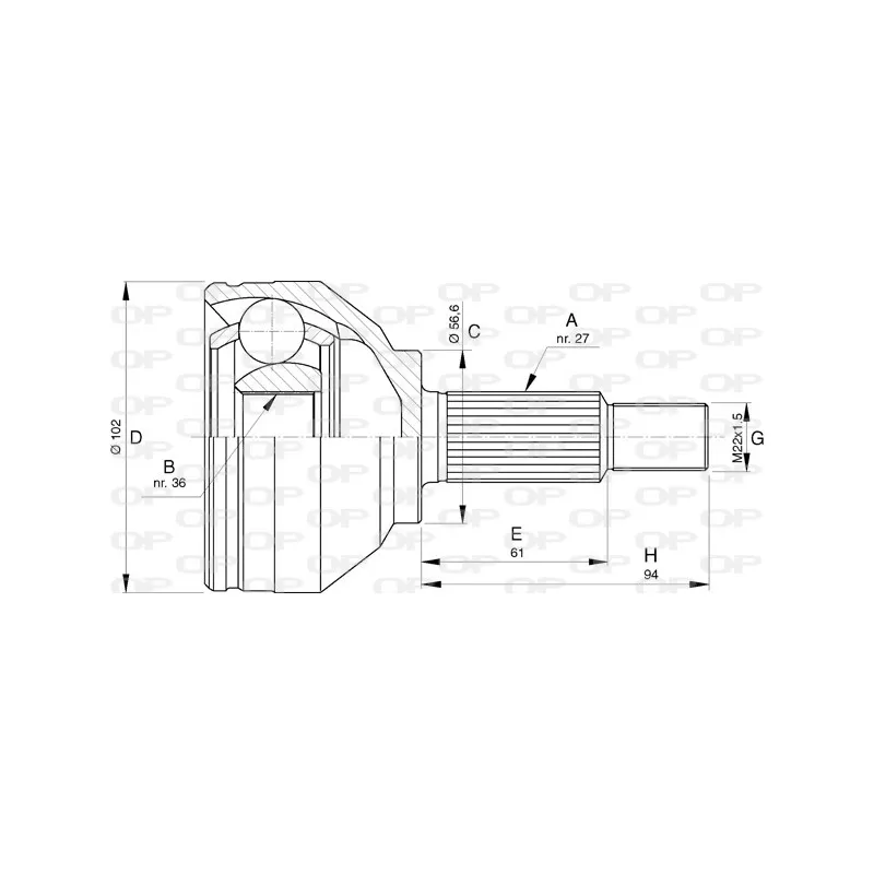 Embout de cardan avant (kit de réparation) OPEN PARTS CVJ5740.10