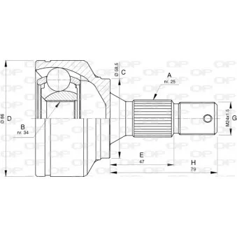 Embout de cardan avant (kit de réparation) OPEN PARTS CVJ5741.10