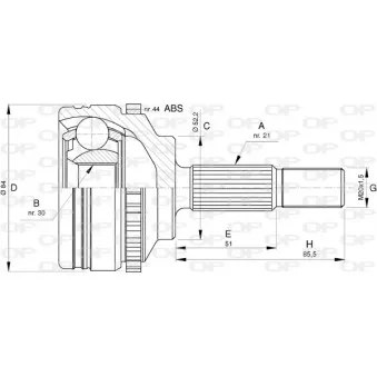 Embout de cardan avant (kit de réparation) OPEN PARTS