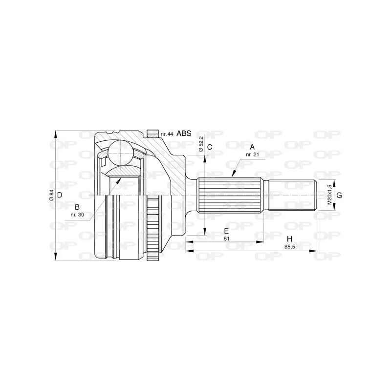 Embout de cardan avant (kit de réparation) OPEN PARTS CVJ5743.10