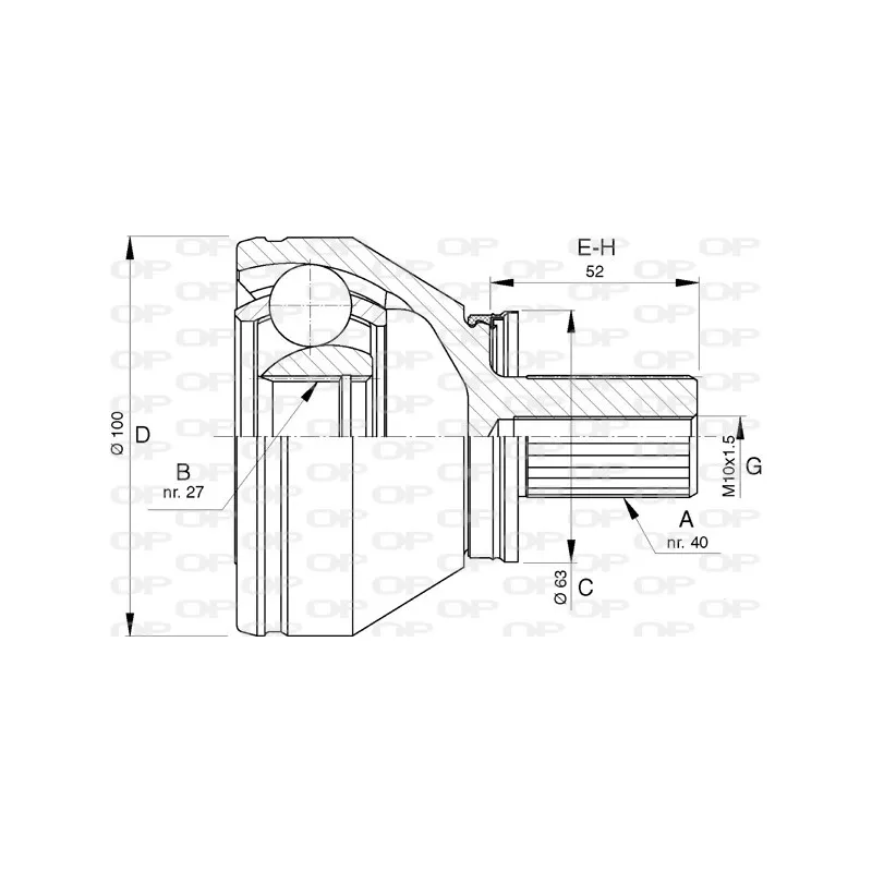 Embout de cardan avant (kit de réparation) OPEN PARTS CVJ5744.10