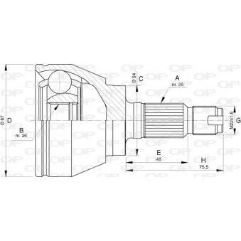 Jeu de joints, arbre de transmission avant gauche OPEN PARTS