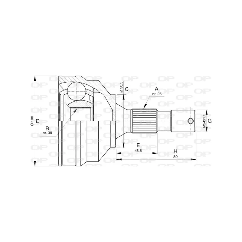 Embout de cardan avant (kit de réparation) OPEN PARTS CVJ5747.10
