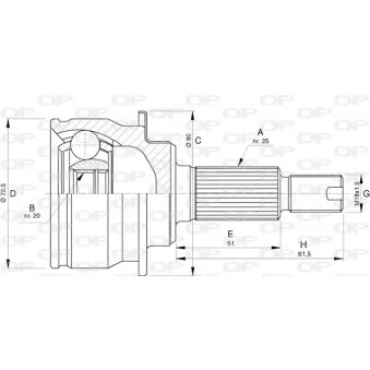 Embout de cardan avant (kit de réparation) OPEN PARTS