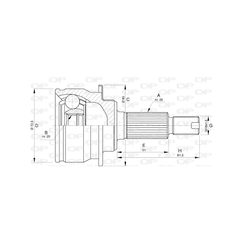 Embout de cardan avant (kit de réparation) OPEN PARTS CVJ5748.10