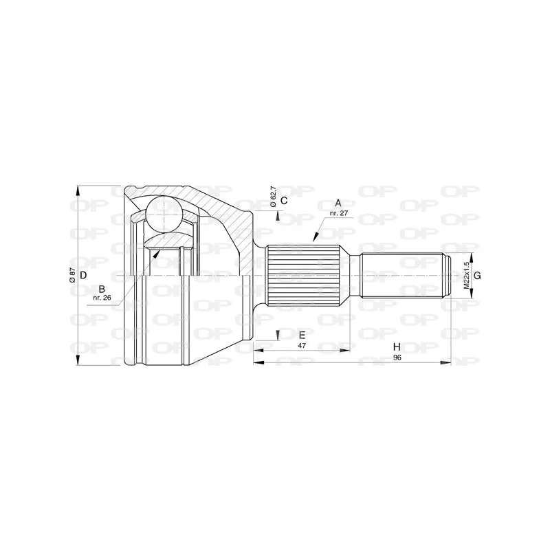 Embout de cardan avant (kit de réparation) OPEN PARTS CVJ5751.10