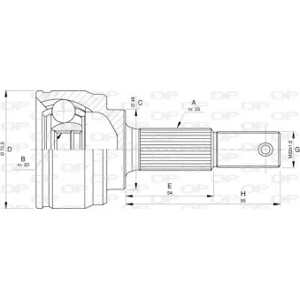 Jeu de joints, arbre de transmission avant droit OPEN PARTS