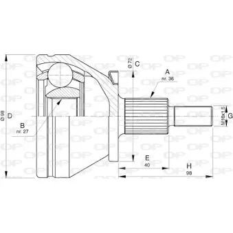 Embout de cardan avant (kit de réparation) OPEN PARTS CVJ5753.10