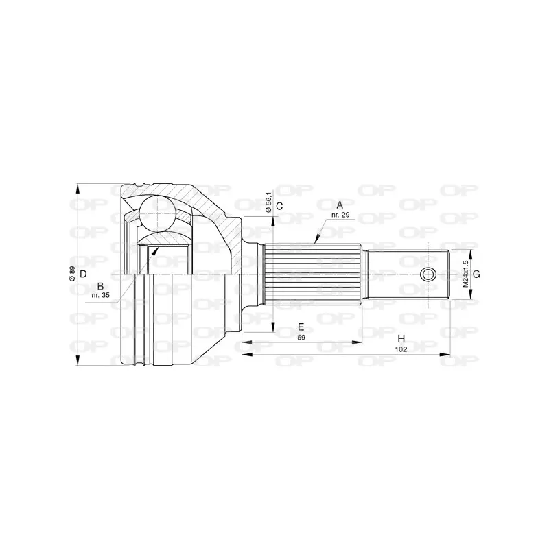 Embout de cardan avant (kit de réparation) OPEN PARTS CVJ5754.10