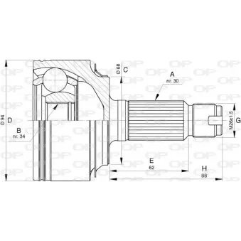 Embout de cardan avant (kit de réparation) OPEN PARTS CVJ5758.10