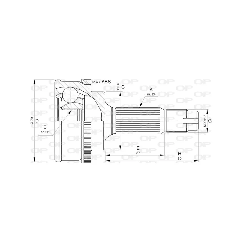 Embout de cardan avant (kit de réparation) OPEN PARTS CVJ5759.10