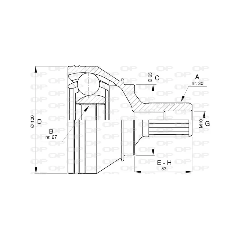 Embout de cardan avant (kit de réparation) OPEN PARTS CVJ5761.10