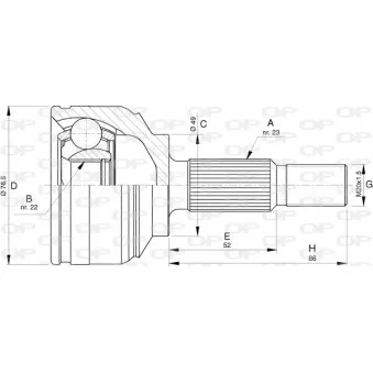Embout de cardan avant (kit de réparation) OPEN PARTS CVJ5763.10