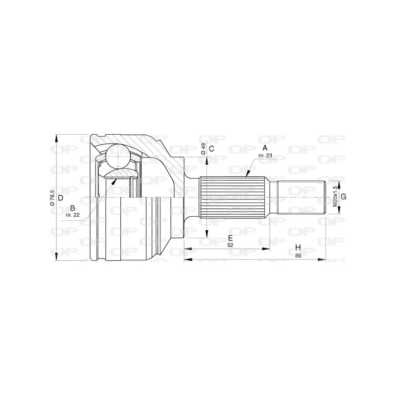 Embout de cardan avant (kit de réparation) OPEN PARTS CVJ5763.10