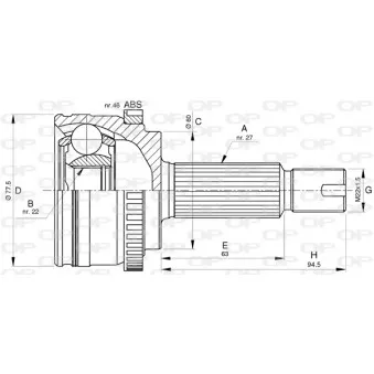 Embout de cardan avant (kit de réparation) OPEN PARTS CVJ5768.10