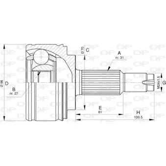 Embout de cardan avant (kit de réparation) OPEN PARTS CVJ5769.10