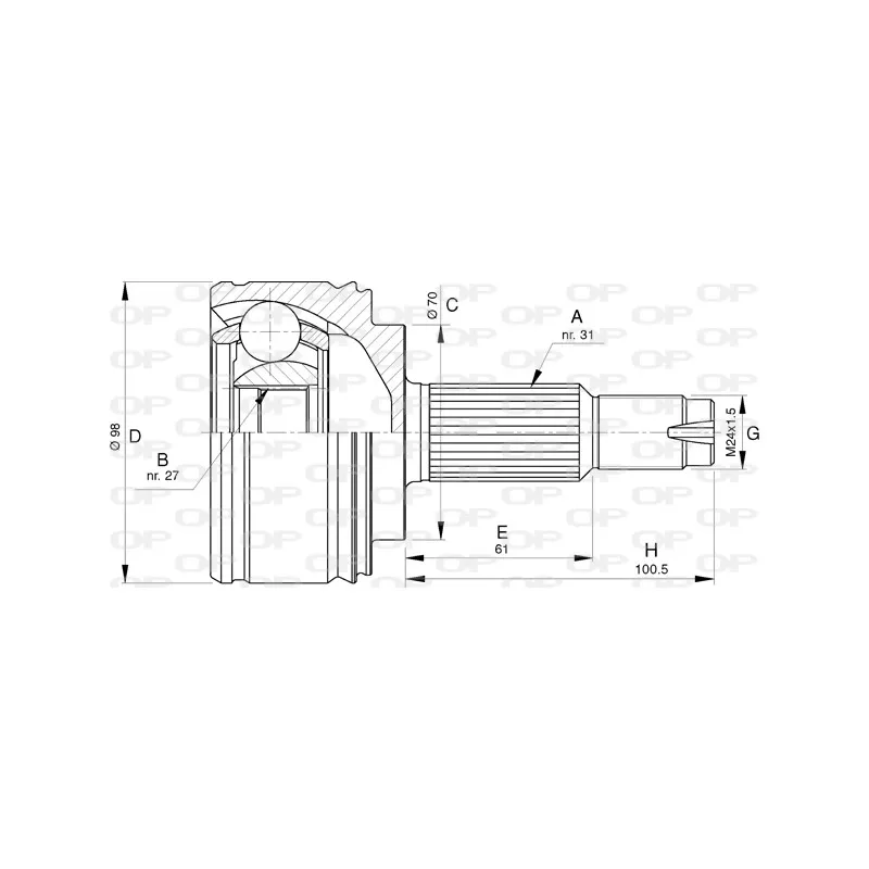 Embout de cardan avant (kit de réparation) OPEN PARTS CVJ5769.10