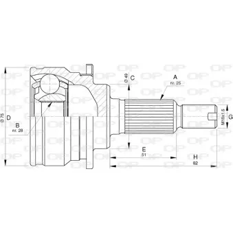 Embout de cardan avant (kit de réparation) OPEN PARTS