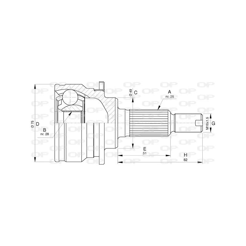 Embout de cardan avant (kit de réparation) OPEN PARTS CVJ5770.10