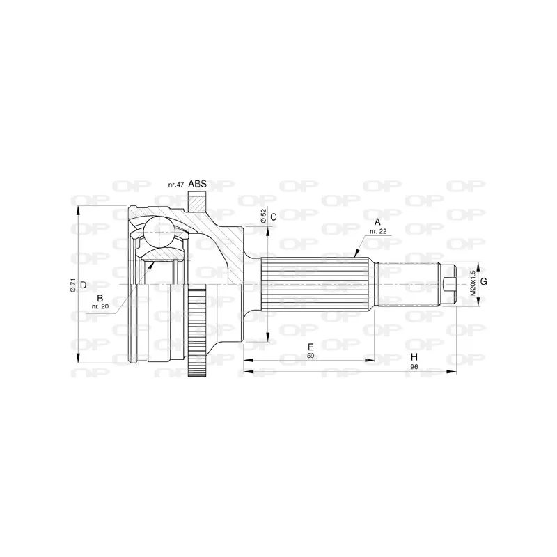 Embout de cardan avant (kit de réparation) OPEN PARTS CVJ5772.10