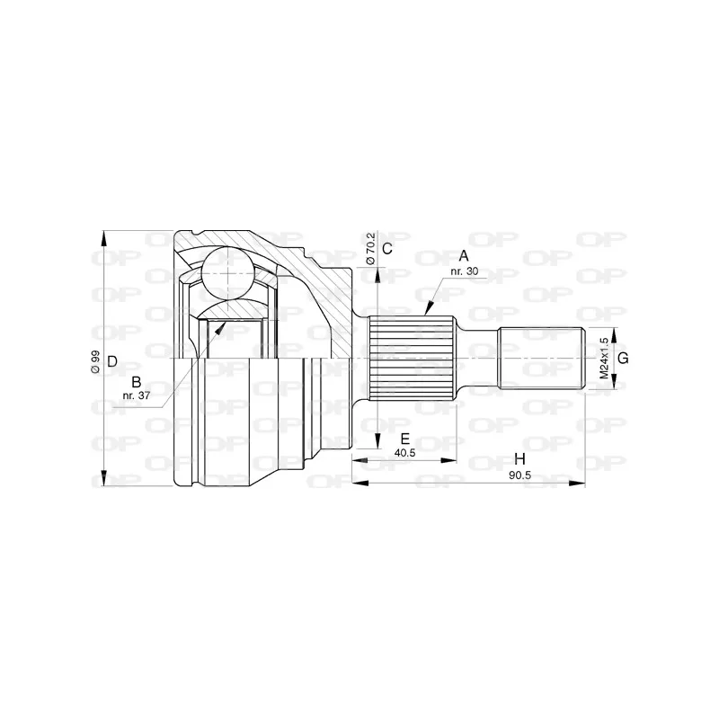 Embout de cardan avant (kit de réparation) OPEN PARTS CVJ5773.10