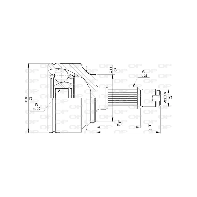 Embout de cardan avant (kit de réparation) OPEN PARTS CVJ5774.10