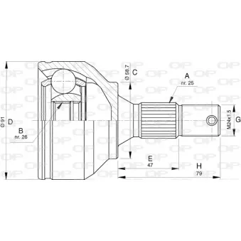Embout de cardan avant (kit de réparation) OPEN PARTS