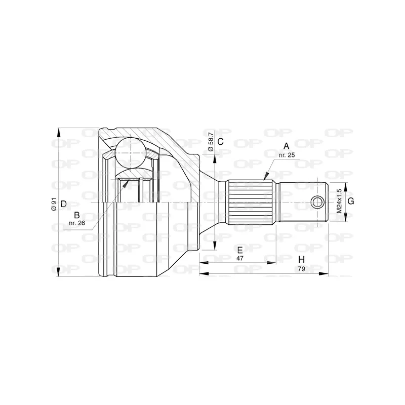 Embout de cardan avant (kit de réparation) OPEN PARTS CVJ5775.10