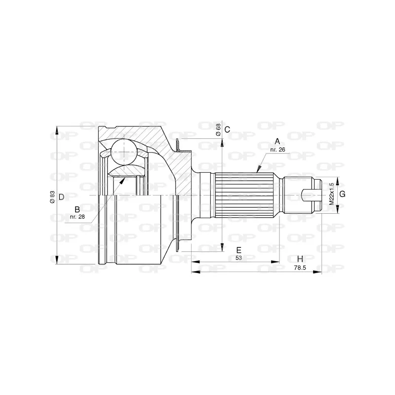 Embout de cardan avant (kit de réparation) OPEN PARTS CVJ5776.10