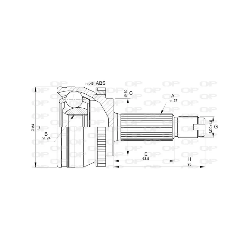Embout de cardan avant (kit de réparation) OPEN PARTS CVJ5777.10